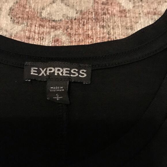 Express Black Semi Sheer Basic Top - Size Small - Picture 5 of 6